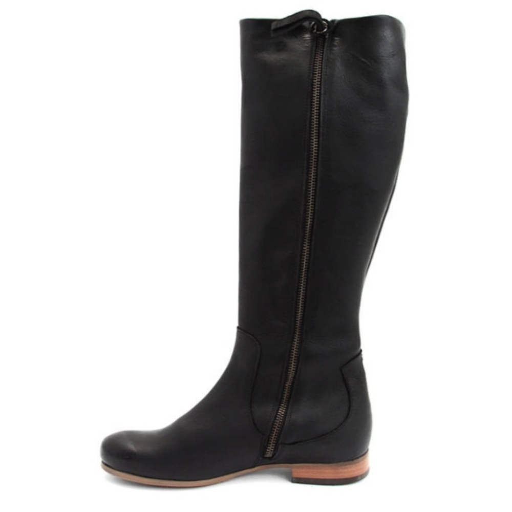 Black John Fluevog Knee High Leather Boots Size 7 - Picture 3 of 5
